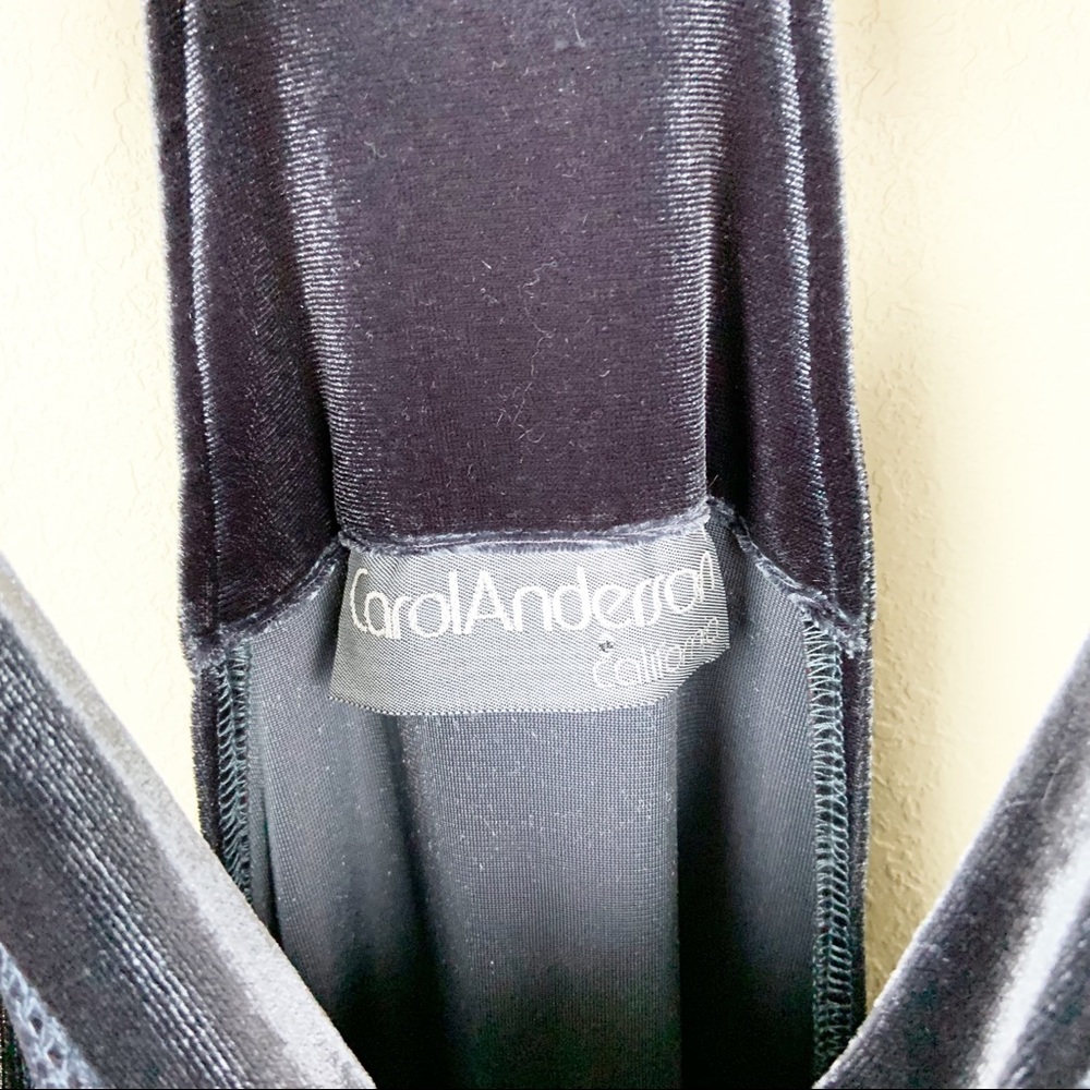 Vintage Carol Anderson Gray Blue Velvet Overalls - Picture 6 of 7